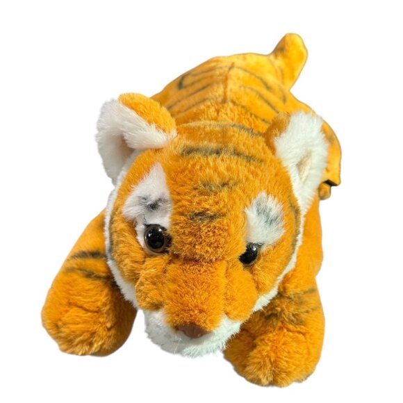 FAO Schwarz Plush Tiger Stuffed Animal Toy 17" Orange & White Soft Furry Stripes - Picture 1 of 8